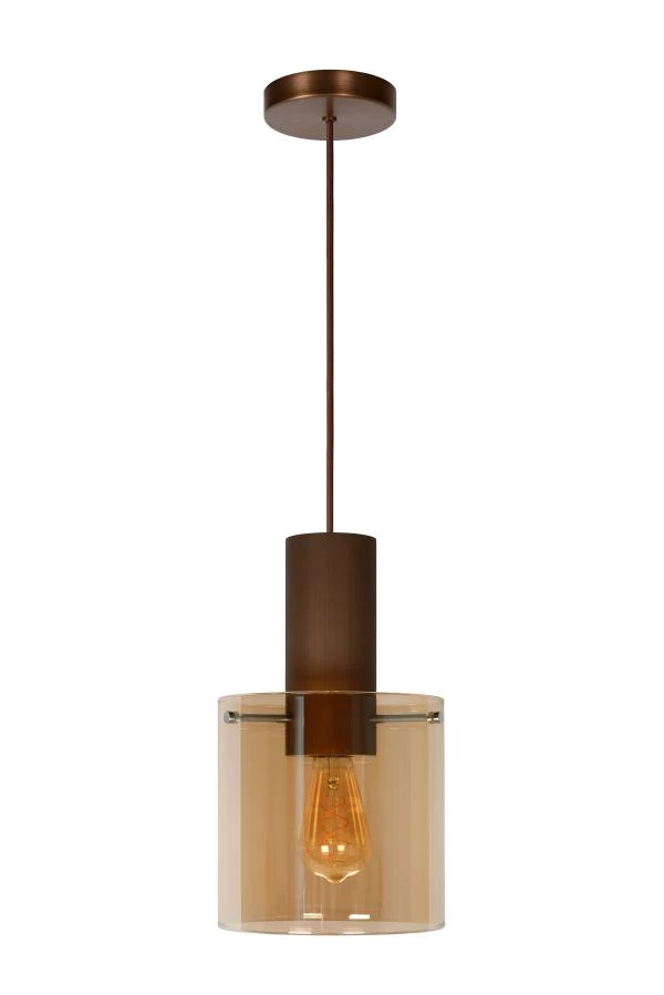 Lucide TOLEDO - Pendant light - Ø 20 cm - 1xE27 - Amber - turned off